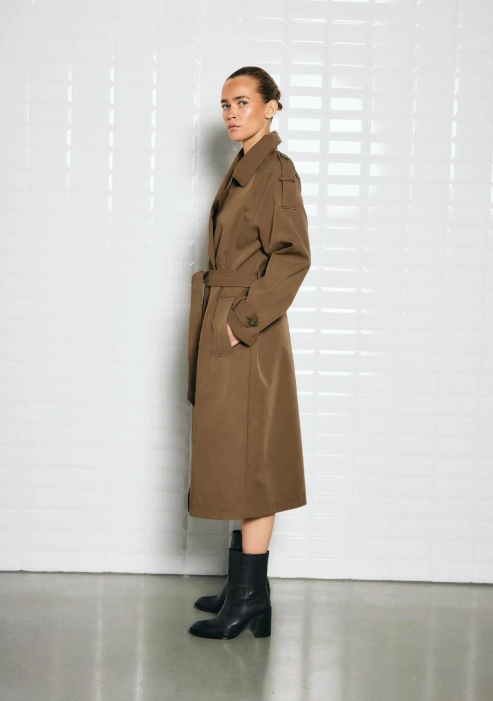 WITH BLACK TRENCHCOAT