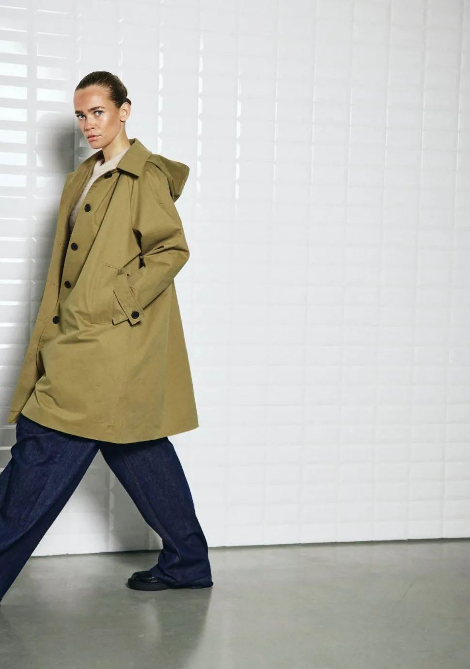 WITH BLACK TRENCHCOAT